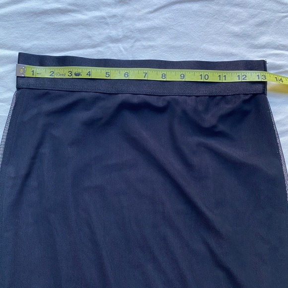 Bebe black elastic waist pencil skirt. Lace trim. Size small. - Picture 3 of 5